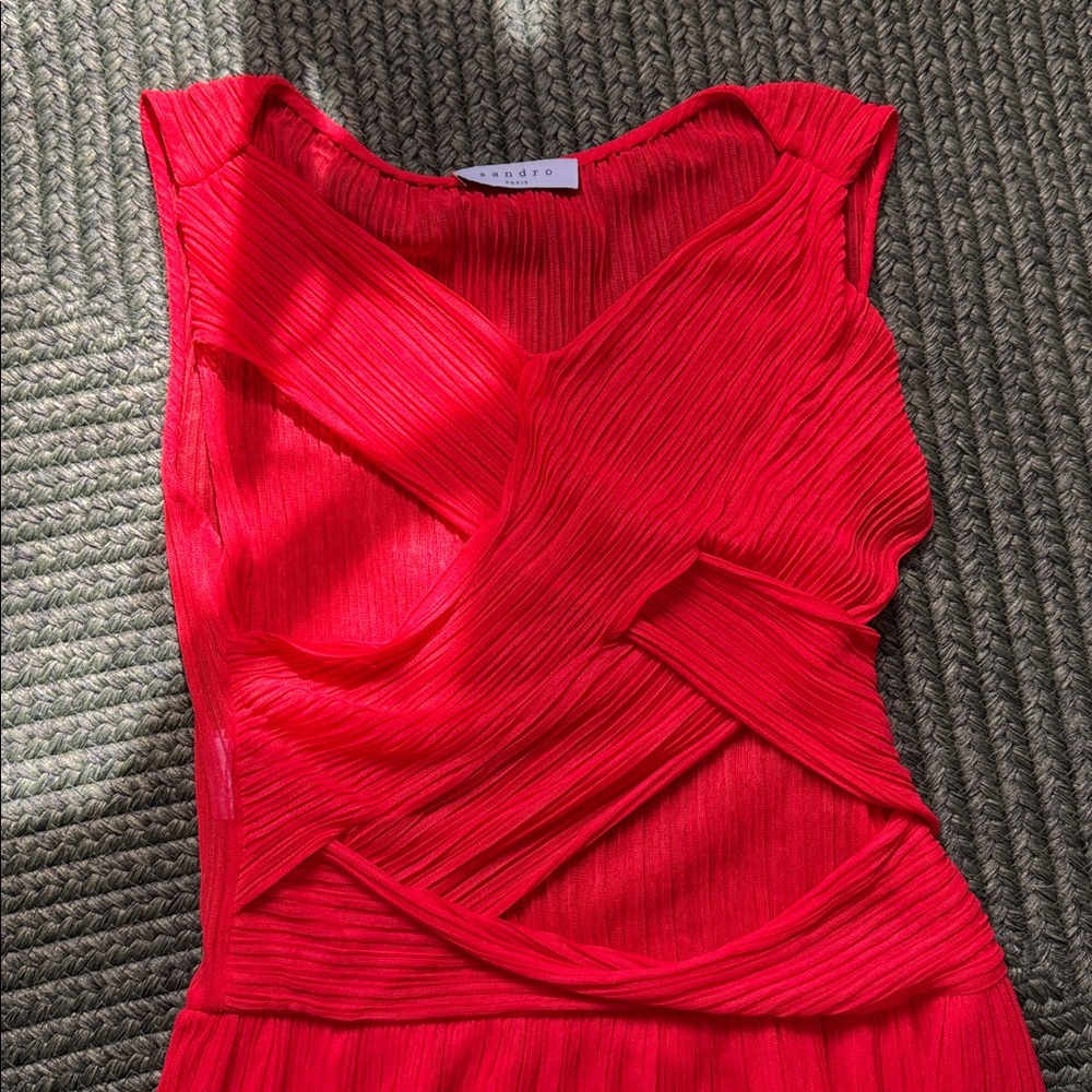 Sandro Paris Red Sleeveless Dress size M